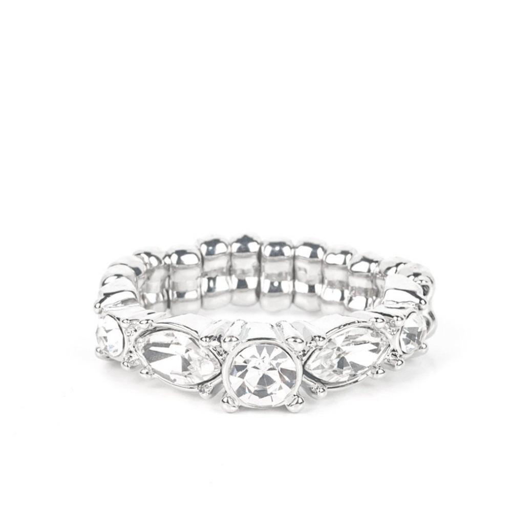 Paparazzi Silver Filigree Ring Wedded Bliss White Fashion Jewelry